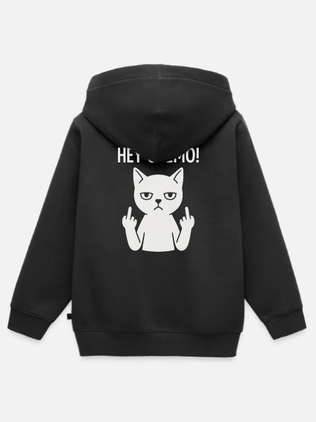 Freche Chemo-Unterstützungskatze - Kinder Premium Organic Zip Hoodie - Schwarz