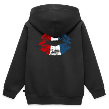 Niederlande Holland Kuss Lippenstift Holland Farbe - Kinder Premium Organic Zip Hoodie - Schwarz - Hinten - AI Model Kid Male (0cm)