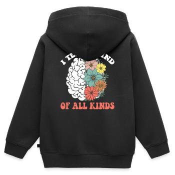 Un cerveau florissant de la diversité - Sweat Premium à capuche zippé enfant bio - noir - Dos - AI Model Kid Male (0cm)