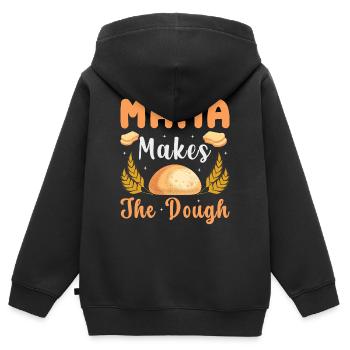 Mama Backt Den Teig - Kinder Premium Organic Zip Hoodie - Schwarz - Hinten - AI Model Kid Male (0cm)