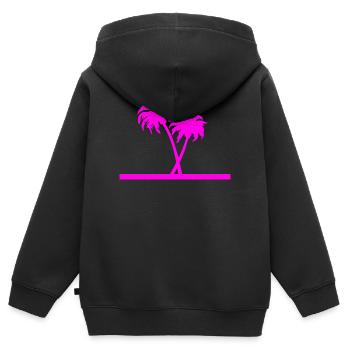 Palmen - Kinder Premium Organic Zip Hoodie - Schwarz - Hinten - AI Model Kid Male (0cm)