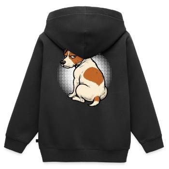 Jack Russel terrier Jack russel Besitzer Jacky - Kinder Premium Organic Zip Hoodie - Schwarz - Hinten - AI Model Kid Male (0cm)