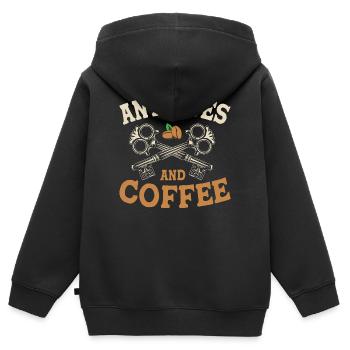 Flea market flea market - Kids Premium Organic Zip-up Hoodie - black - Back - AI Model Kid Male (0cm)
