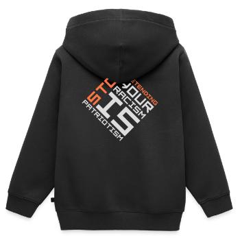 Arrêtez de faire semblant que votre racisme est une politique patriotique - Sweat Premium à capuche zippé enfant bio - noir - Dos - AI Model Kid Male (0cm)