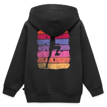 Bloc de bloc de Boulderer - Sweat Premium à capuche zippé enfant bio - noir - Dos - AI Model Kid Male (0cm)