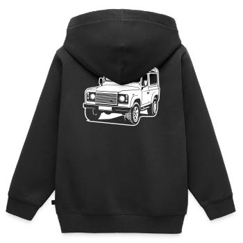 Defender (Difference Image) - Kids Premium Organic Zip-up Hoodie - black - Back - AI Model Kid Male (0cm)