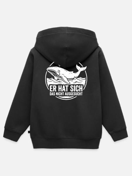 ER HAT SICH DAS NICHT AUSGESUCHT - Kinder Premium Organic Zip Hoodie - Schwarz