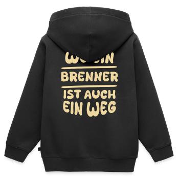 Geschenkidee Brenner - Kinder Premium Organic Zip Hoodie - Schwarz - Hinten - AI Model Kid Male (0cm)