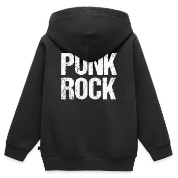 Punkrock Distressed Typografie - Kinder Premium Organic Zip Hoodie - Schwarz - Hinten - AI Model Kid Male (0cm)