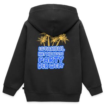 Urlaubsregion Istanbul - Kinder Premium Organic Zip Hoodie - Schwarz - Hinten - AI Model Kid Male (0cm)