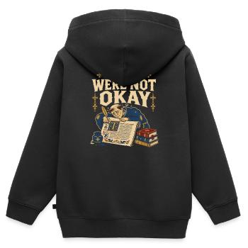 Marginalia médiévale. Étrange - Sweat Premium à capuche zippé enfant bio - noir - Dos - AI Model Kid Male (0cm)