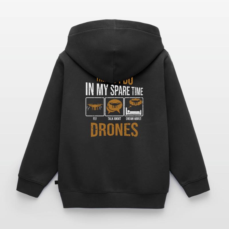 Courses de drones : choses que je fais avec ma machine de course de course Sweat Premium à capuche zippé enfant bio