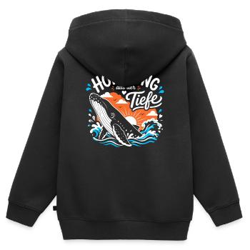 Hoffnung aus der Tiefe - Kinder Premium Organic Zip Hoodie - Schwarz - Hinten - AI Model Kid Male (0cm)