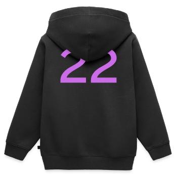 22 - Kinder Premium Organic Zip Hoodie - Schwarz - Hinten - AI Model Kid Male (0cm)