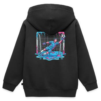 Dripping Liquid Goalie - Kids Premium Organic Zip-up Hoodie - black - Back - AI Model Kid Male (0cm)