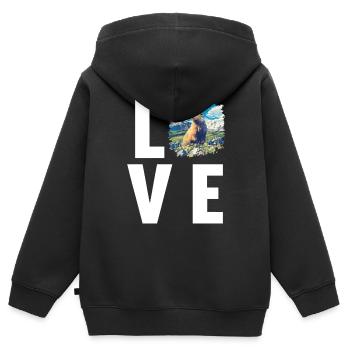 Murmeltiere Murmeltier - Kinder Premium Organic Zip Hoodie - Schwarz - Hinten - AI Model Kid Male (0cm)