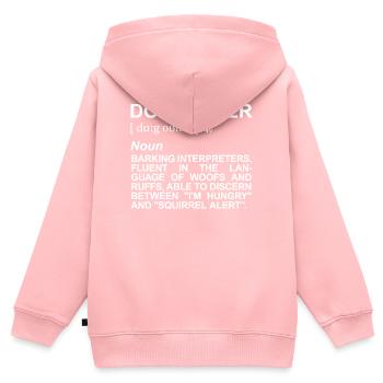 Description du propriétaire de chien - Sweat Premium à capuche zippé enfant bio - rose - Dos - AI Model Kid Female (0cm)