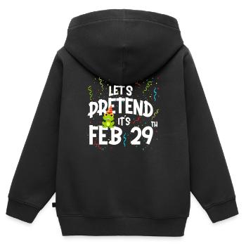 Schalttag-Froschparty - Kinder Premium Organic Zip Hoodie - Schwarz - Hinten - AI Model Kid Male (0cm)