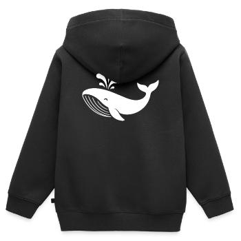 Wal - Kinder Premium Organic Zip Hoodie - Schwarz - Hinten - AI Model Kid Male (0cm)
