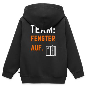 Fenster Auf Fraktion - Kinder Premium Organic Zip Hoodie - Schwarz - Hinten - AI Model Kid Male (0cm)