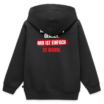 Mir Ist Zu Warm - Kinder Premium Organic Zip Hoodie - Schwarz - Hinten - AI Model Kid Male (0cm)