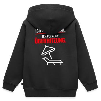 Zu Heiß Für Leistung - Kinder Premium Organic Zip Hoodie - Schwarz - Hinten - AI Model Kid Male (0cm)