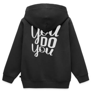Tu fais ton drôle Confiance en toi Logo de la liberté - Sweat Premium à capuche zippé enfant bio - noir - Dos - AI Model Kid Male (0cm)