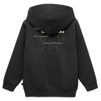 Weltverbesserer mit mangelder Mutterliebe ;) - Kinder Premium Organic Zip Hoodie - Schwarz - Hinten - AI Model Kid Male (0cm)