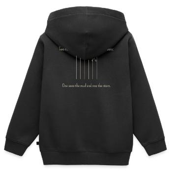 The classic for a change of perspective - Kids Premium Organic Zip-up Hoodie - black - Back - AI Model Kid Male (0cm)