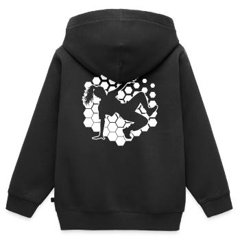 Geschenkidee für die Breakdancerin mit Streetdance - Kinder Premium Organic Zip Hoodie - Schwarz - Hinten - AI Model Kid Male (0cm)