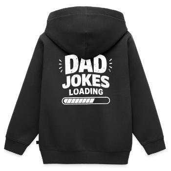 Blagues de papa en charge - Sweat Premium à capuche zippé enfant bio - noir - Dos - AI Model Kid Male (0cm)