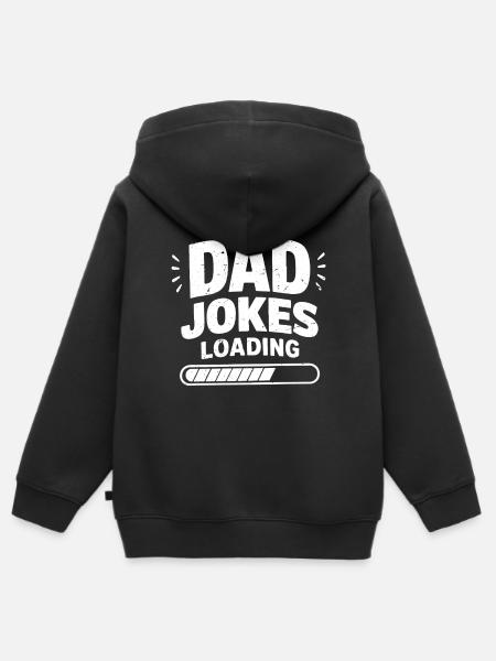 dad jokes loading - Kinder Premium Organic Zip Hoodie - Schwarz