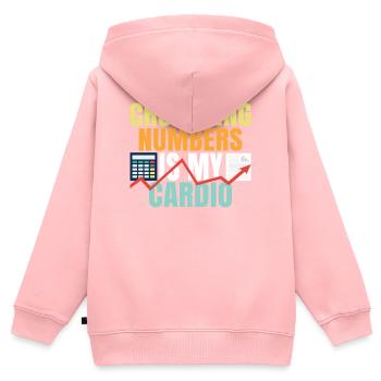 Counting Numbers Is My Cardio Crunching Numbers - Kids Premium Organic Zip-up Hoodie - rose - Back - AI Model Kid Female (0cm)