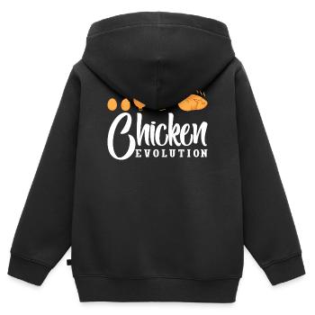 Poulets Whisperer Poulets Poulets Poulets Gardiens de poulets - Sweat Premium à capuche zippé enfant bio - noir - Dos - AI Model Kid Male (0cm)