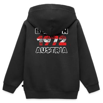 Geboren 1972 - Kinder Premium Organic Zip Hoodie - Schwarz - Hinten - AI Model Kid Male (0cm)