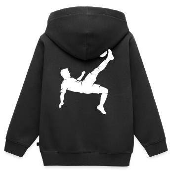 Fussballer Fallrückzieher - Kinder Premium Organic Zip Hoodie - Schwarz - Hinten - AI Model Kid Male (0cm)