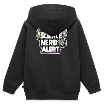 Science Nerd Alert Motiv - Kinder Premium Organic Zip Hoodie - Schwarz - Hinten - AI Model Kid Male (0cm)