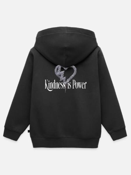Kindness Is Power Statement Motiv - Kinder Premium Organic Zip Hoodie - Schwarz