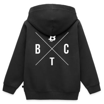 Bitcoin - 21 Million - Cryptocurrency - Kinder Premium Organic Zip Hoodie - Schwarz - Hinten - AI Model Kid Male (0cm)