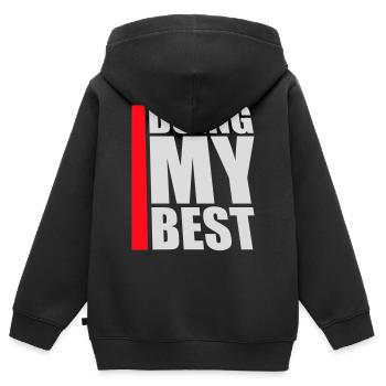 Doing My Best Funny Honest Motivational Saying - Kids Premium Organic Zip-up Hoodie - black - Back - AI Model Kid Male (0cm)