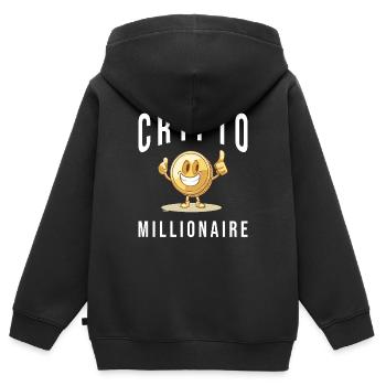 Crypto Investieren Bitcoin Trader Chart - Kinder Premium Organic Zip Hoodie - Schwarz - Hinten - AI Model Kid Male (0cm)