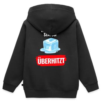 Aktueller Status Überhitzt T-Shirt Sommer - Kinder Premium Organic Zip Hoodie - Schwarz - Hinten - AI Model Kid Male (0cm)