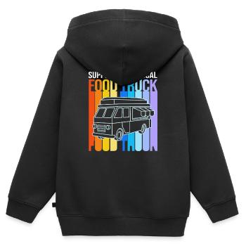 Imbiss Food Truck - Kinder Premium Organic Zip Hoodie - Schwarz - Hinten - AI Model Kid Male (0cm)