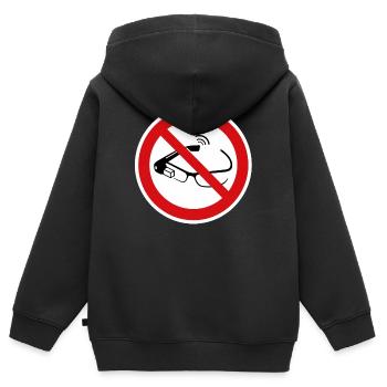 Smart glasses prohibited - Kids Premium Organic Zip-up Hoodie - black - Back - AI Model Kid Male (0cm)