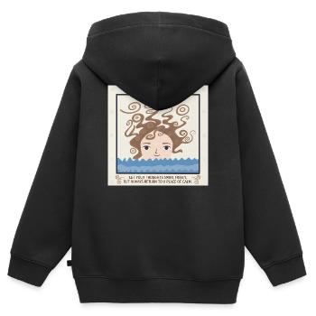 Mer de Tranquillité et de Pensées - Sweat Premium à capuche zippé enfant bio - noir - Dos - AI Model Kid Male (0cm)