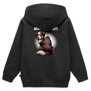 Nerv Mich Nicht Australian Shepherd Aussie Aussies - Kinder Premium Organic Zip Hoodie - Schwarz - Hinten - AI Model Kid Male (0cm)