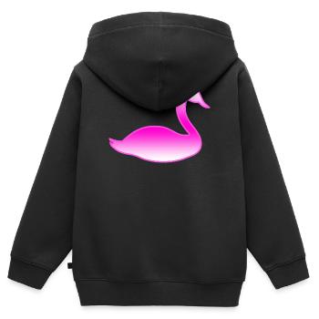 Schwan - Kinder Premium Organic Zip Hoodie - Schwarz - Hinten - AI Model Kid Male (0cm)