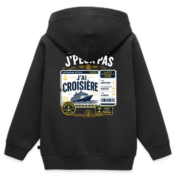 J'Peux Pas J'Ai Croisière Destination Détente - Sweat Premium à capuche zippé enfant bio - noir - Dos - AI Model Kid Male (0cm)