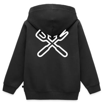 Grillbesteck Outline Grillmeister BBQ Crew - Kinder Premium Organic Zip Hoodie - Schwarz - Hinten - AI Model Kid Male (0cm)