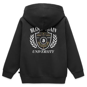 Bitcoin - 21 Million - Cryptocurrency - Kinder Premium Organic Zip Hoodie - Schwarz - Hinten - AI Model Kid Male (0cm)